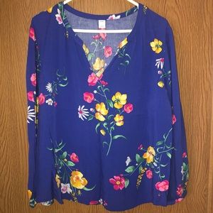 Old Nay Floral V-Neck Blouse